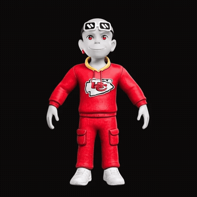 Cartoon Character In Chiefs Sweatshirt GIF