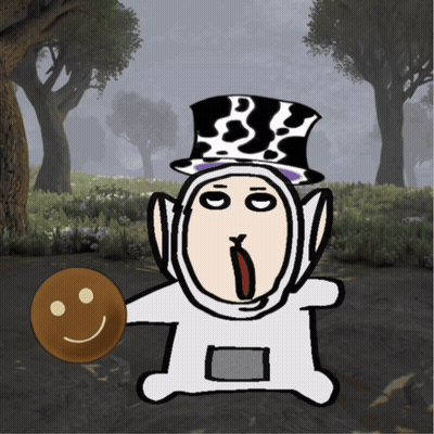 Cartoon Character In Cow Print Top Hat GIF
