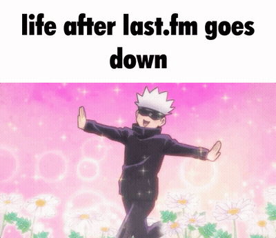 Cartoon Character In Daisies Saying Life After Last.fm Goes Down GIF