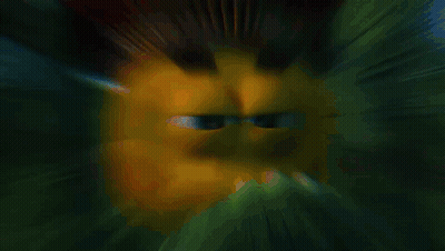 Cartoon Character In Feathered Headdress Smiling Behind Leaves GIF