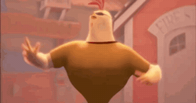 Cartoon Character In Front Of Building Saying Fire GIF