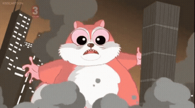 Cartoon Character In Front Of Building With Number 3 GIF
