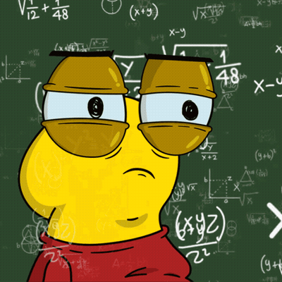 Cartoon Character In Front Of Chalkboard GIF