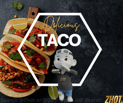Cartoon Character In Front Of Delicious Taco GIF