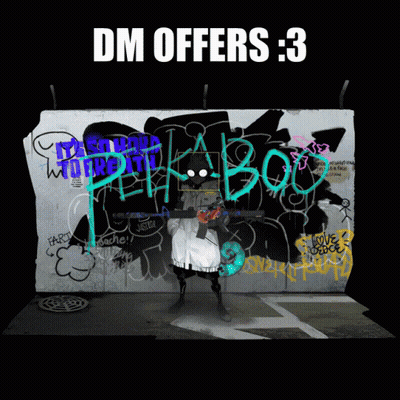 Cartoon Character In Front Of DM Offers 3 Wall GIF