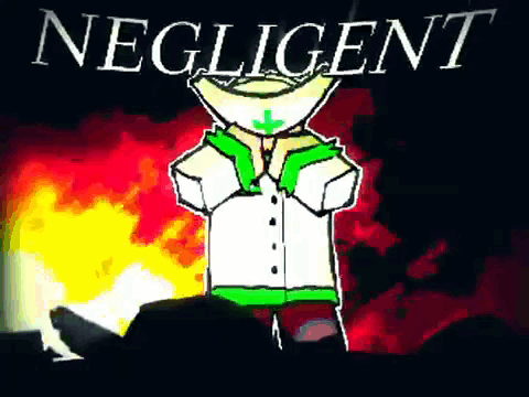 Cartoon Character In Front Of Fire With Negligent GIF