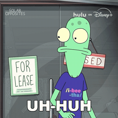 Cartoon Character In Front Of For Lease Sign GIF