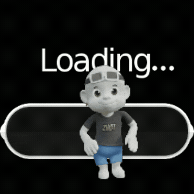 Cartoon Character In Front Of Green Loading Bar GIF