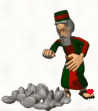 Cartoon Character In Front Of House At Night GIF