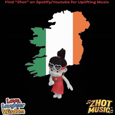 Cartoon Character In Front Of Irish Map GIF