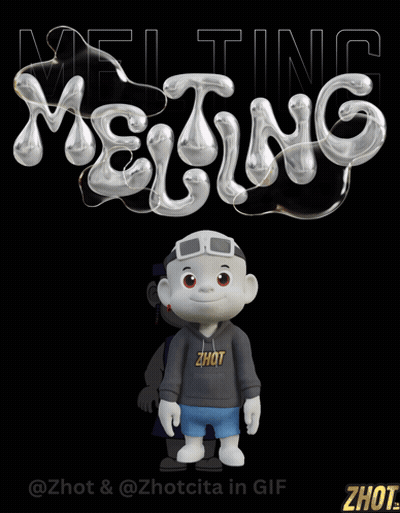 Cartoon Character In Front Of Melting Sign GIF