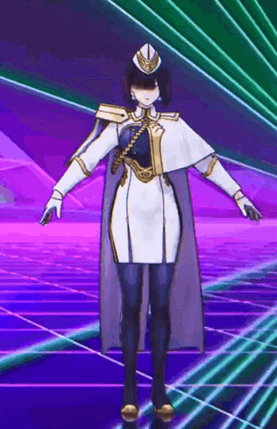 Cartoon Character In Front Of Neon Background GIF