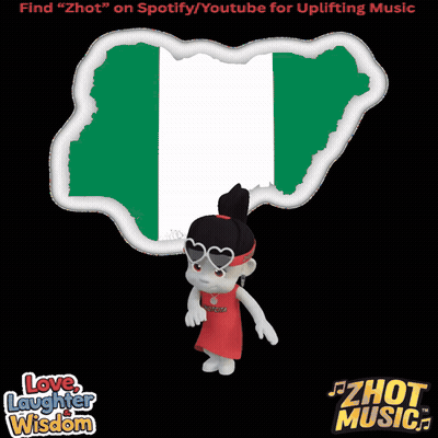 Cartoon Character In Front Of Nigerian Map GIF