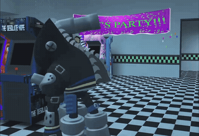Cartoon Character In Front Of Party Sign GIF