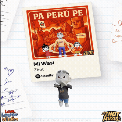 Cartoon Character In Front Of Poster Saying Pa Perú Pe GIF