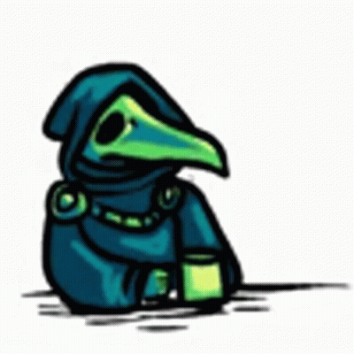 Cartoon Character In Gas Mask And Hood GIF