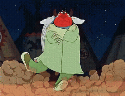 Cartoon Character In Green Coat Hugging GIF