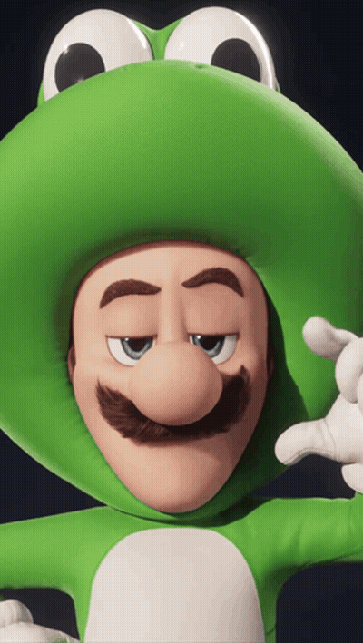 Cartoon Character In Green Frog Outfit GIF