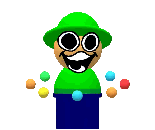 Cartoon Character In Green Hat And Blue Pants Sticker
