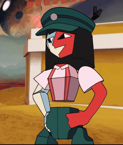 Cartoon Character In Green Hat And Pink Shirt GIF