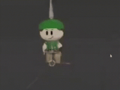 Cartoon Character In Green Hat And Vest GIF