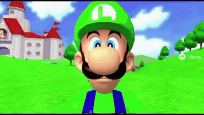 Cartoon Character In Green Hat With Letter L In Front Of Castle GIF