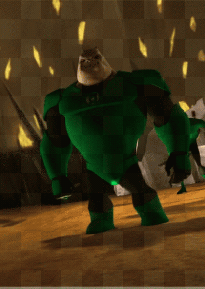 Cartoon Character In Green Lantern Costume GIF