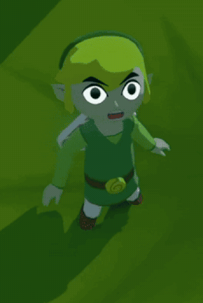 Cartoon Character In Green Outfit Gold Buckle GIF
