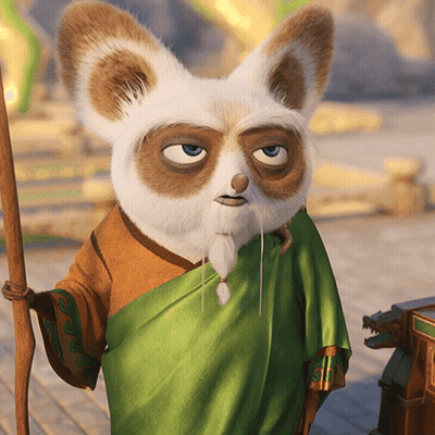 Cartoon Character In Green Robe And Beard GIF