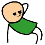 Cartoon Character In Green Shirt Lying Down Sticker