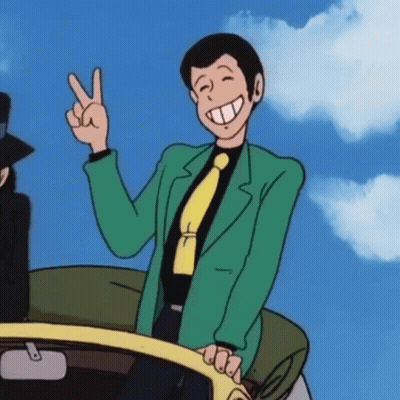 Cartoon Character In Green Suit Giving Peace Sign GIF