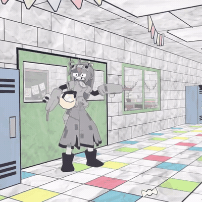 Cartoon Character In Hallway Saying Candy Catch GIF