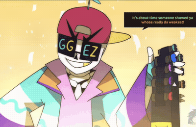 Cartoon Character In Hat And Glasses Saying GG EZ GIF