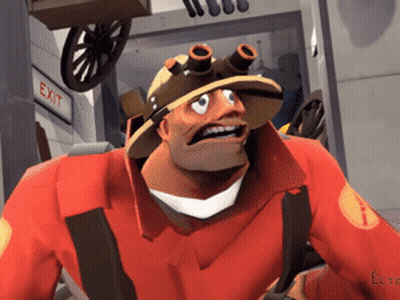 Cartoon Character In Hat And Goggles In Front Of Exit Sign GIF