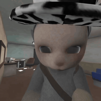 Cartoon Character In Hat And Gray Shirt GIF