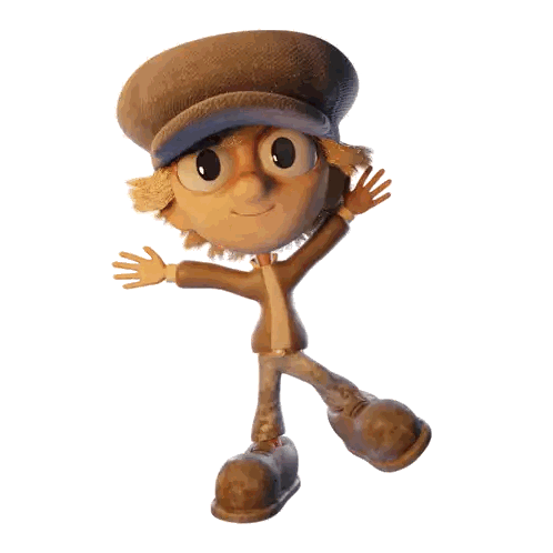Cartoon Character In Hat And Jacket Sticker