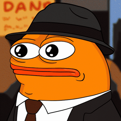 Cartoon Character in Hat and Suit Dano Sign