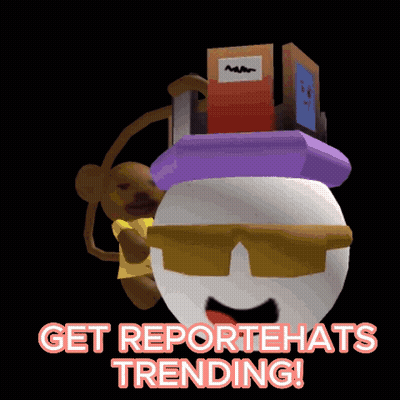 Cartoon Character In Hat And Sunglasses Says Get Reportehats Trending GIF