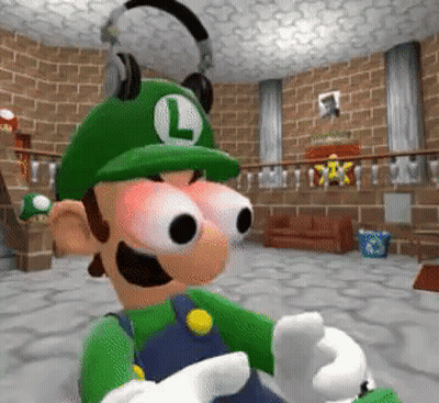 Cartoon Character In Headphones And Green Hat With L GIF
