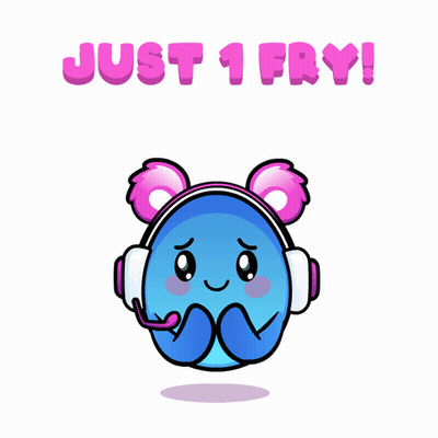 Cartoon Character In Headphones Just 1 Fry GIF