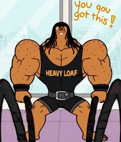 Cartoon Character In Heavy Loaf Tank Top GIF