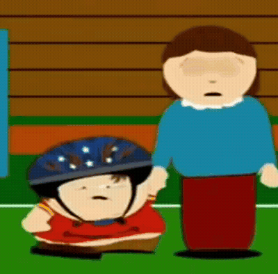 Cartoon Character In Helmet Beside Woman GIF