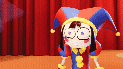 Cartoon Character In Jester Hat Making Funny Face GIF