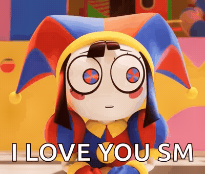 Cartoon Character In Jester Hat Saying I Love You Sm GIF