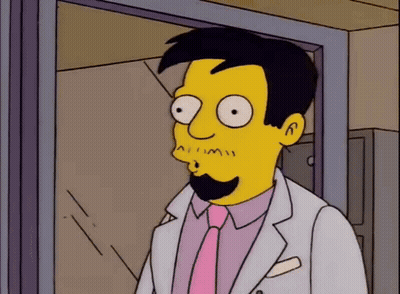 Cartoon Character In Lab Coat And Pink Tie GIF