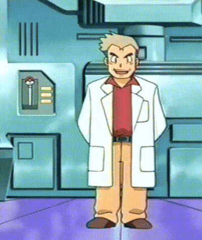 Cartoon Character In Lab Coat Smiling In Front Of Machine GIF