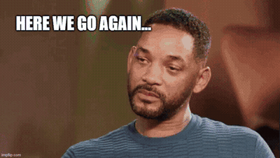 Cartoon Character In Messy Bedroom Saying Here We Go Again GIF