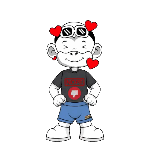 Cartoon Character In Nope Shirt And Shorts Sticker