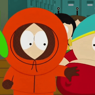 Cartoon Character In Orange Hoodie Standing Next To Another GIF