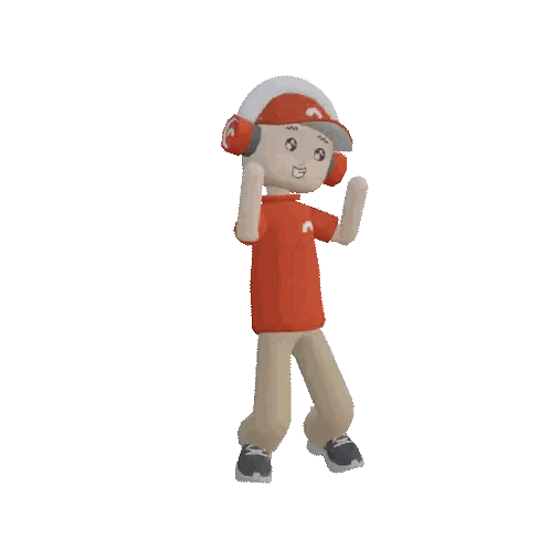 Cartoon Character In Orange Shirt And Red C Hat Sticker